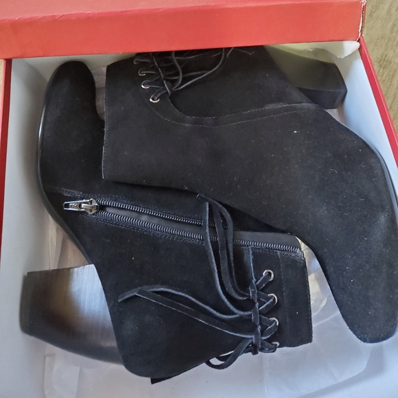Suede Ankle Booties - Picture 1 of 5